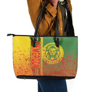 Cameroon Soccer Leather Tote Bag Indomitable Lions Football - Road To Champion
