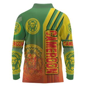 Cameroon Soccer Long Sleeve Polo Shirt Indomitable Lions Football - Road To Champion