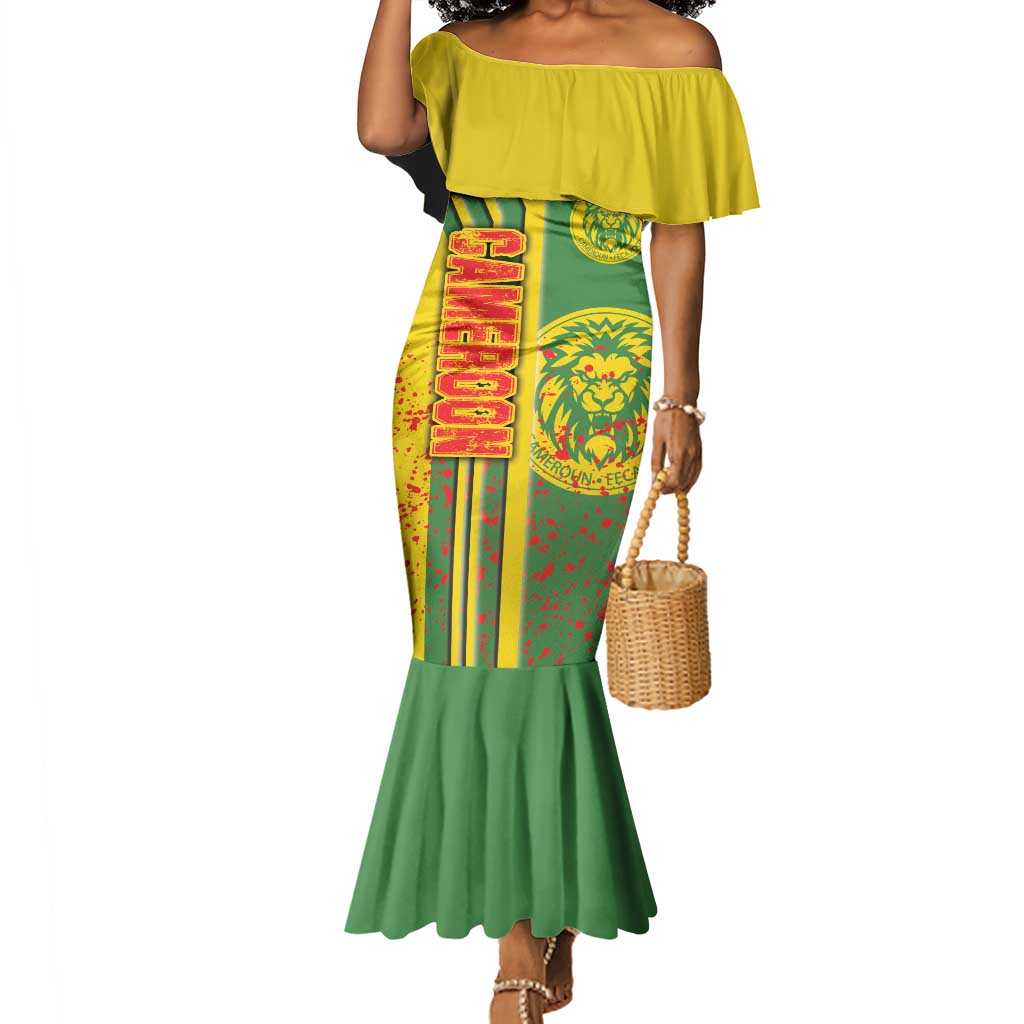 Cameroon Soccer Mermaid Dress Indomitable Lions Football - Road To Champion