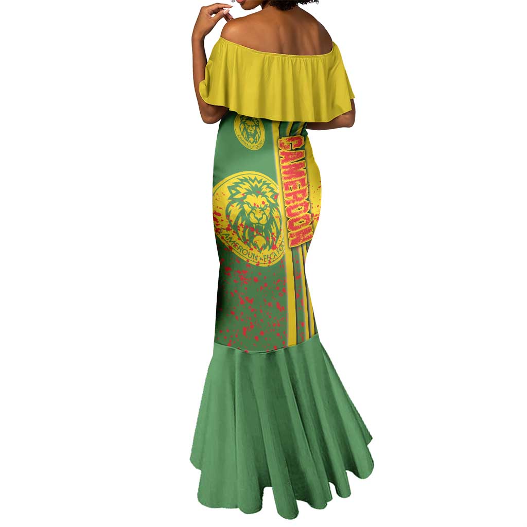Cameroon Soccer Mermaid Dress Indomitable Lions Football - Road To Champion