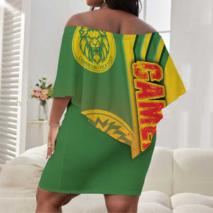 Cameroon Soccer Off Shoulder Short Dress Indomitable Lions Football - Road To Champion