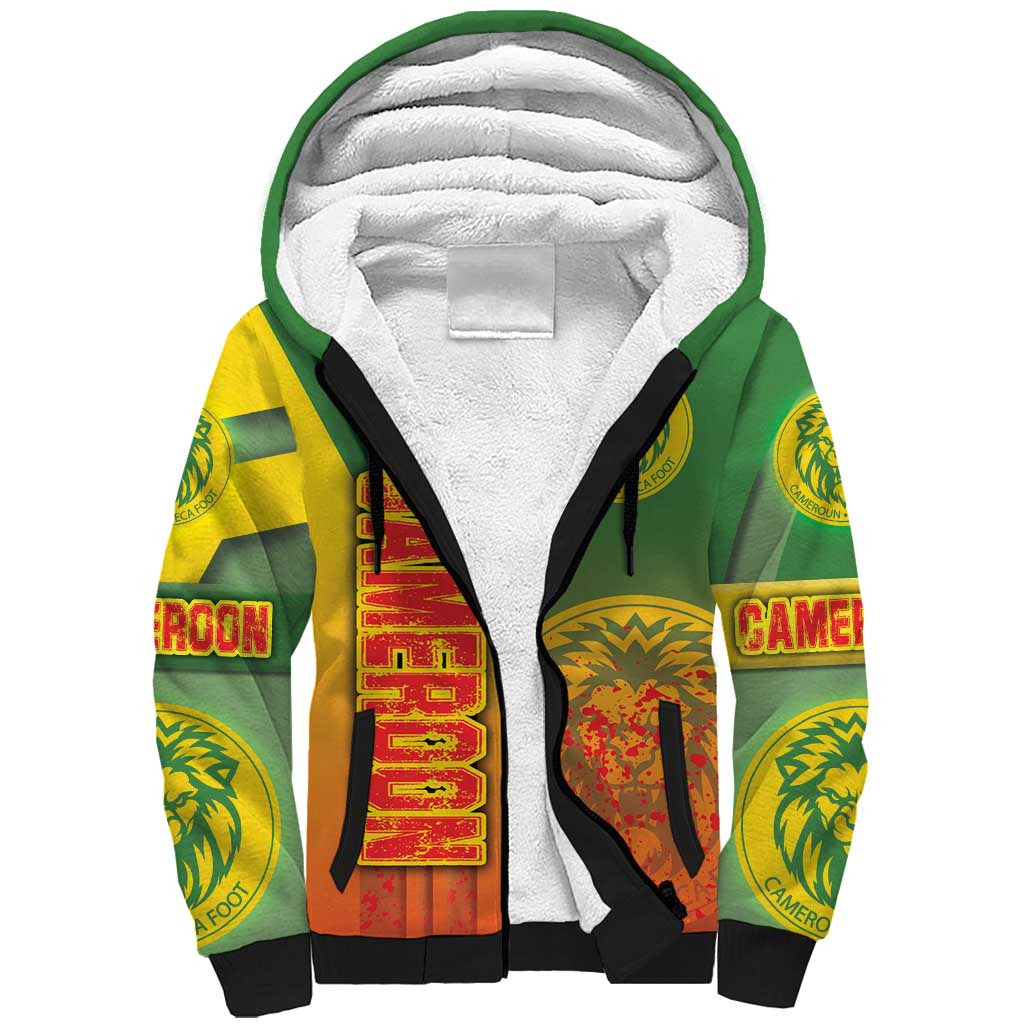Cameroon Soccer Sherpa Hoodie Indomitable Lions Football - Road To Champion
