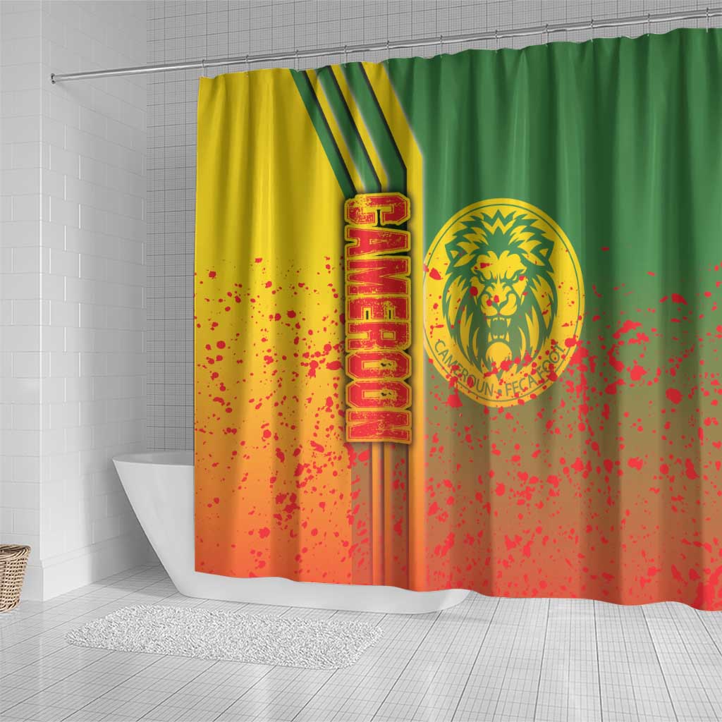 Cameroon Soccer Shower Curtain Indomitable Lions Football - Road To Champion