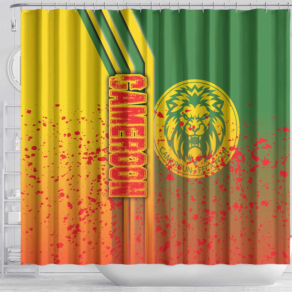Cameroon Soccer Shower Curtain Indomitable Lions Football - Road To Champion