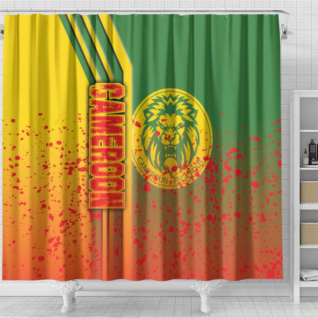 Cameroon Soccer Shower Curtain Indomitable Lions Football - Road To Champion