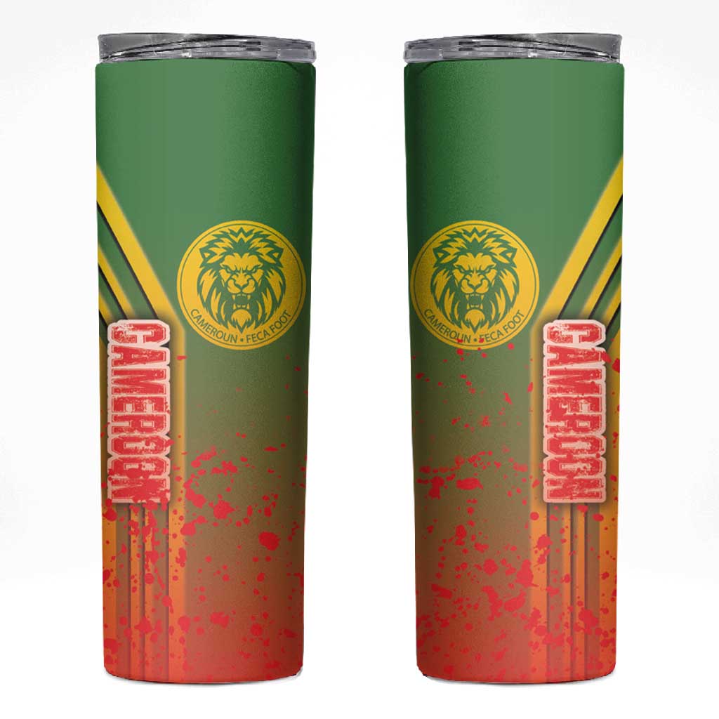 Cameroon Soccer Skinny Tumbler Indomitable Lions Football - Road To Champion