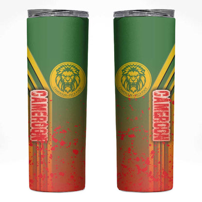 Cameroon Soccer Skinny Tumbler Indomitable Lions Football - Road To Champion