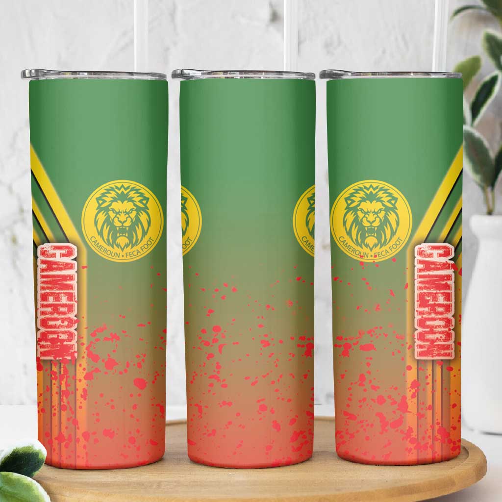 Cameroon Soccer Skinny Tumbler Indomitable Lions Football - Road To Champion
