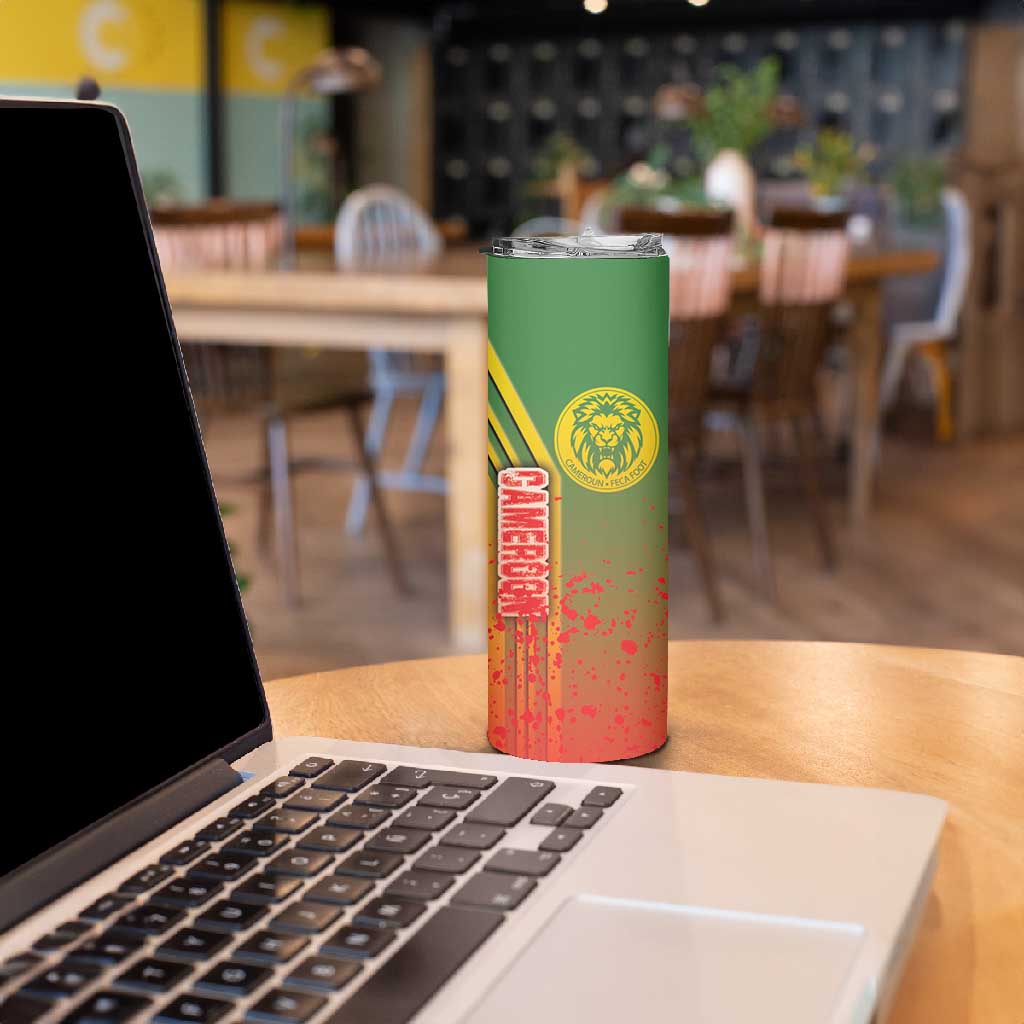Cameroon Soccer Skinny Tumbler Indomitable Lions Football - Road To Champion