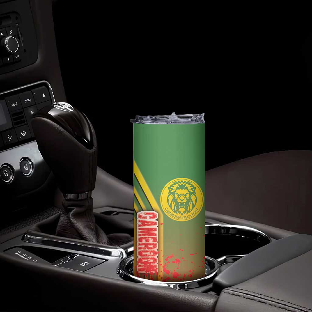 Cameroon Soccer Skinny Tumbler Indomitable Lions Football - Road To Champion