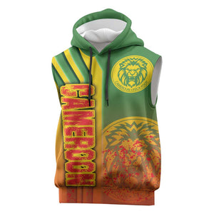 Cameroon Soccer Sleeveless Hoodie Indomitable Lions Football - Road To Champion - African Pride