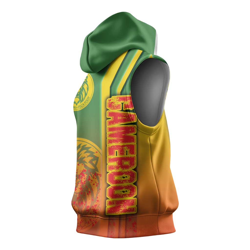 Cameroon Soccer Sleeveless Hoodie Indomitable Lions Football - Road To Champion - African Pride