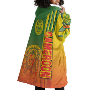 Cameroon Soccer Wearable Blanket Hoodie Indomitable Lions Football - Road To Champion