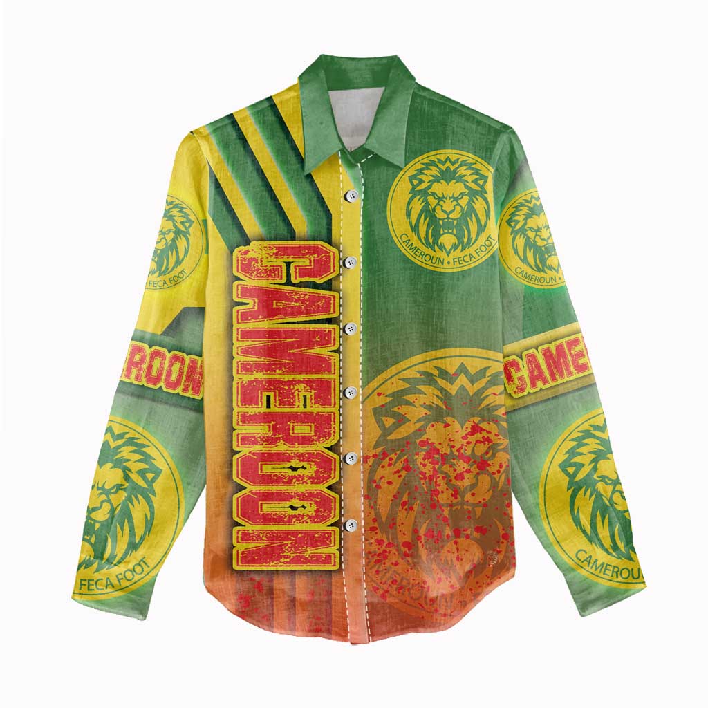Cameroon Soccer Women Casual Shirt Indomitable Lions Football - Road To Champion