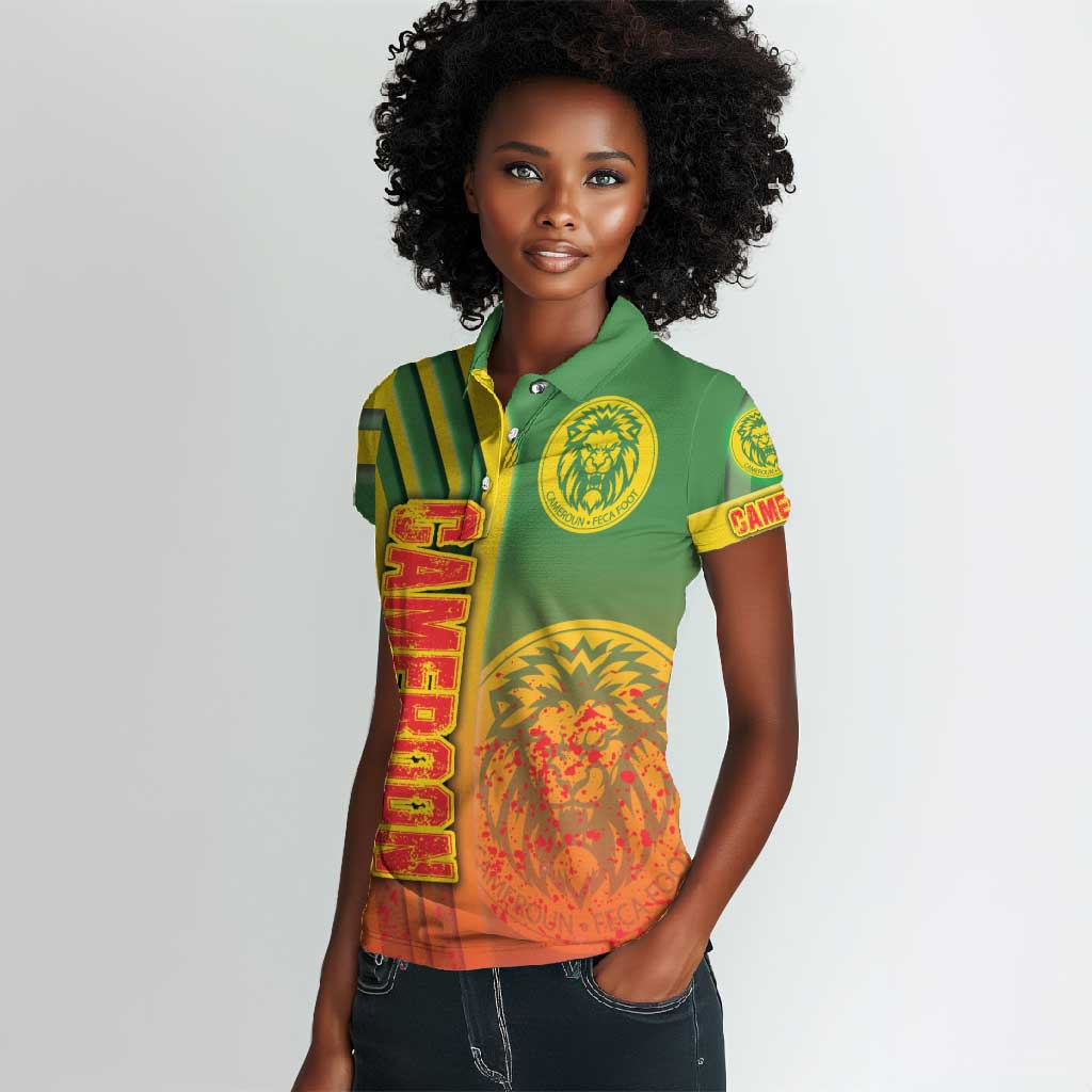 Cameroon Soccer Women Polo Shirt Indomitable Lions Football - Road To Champion