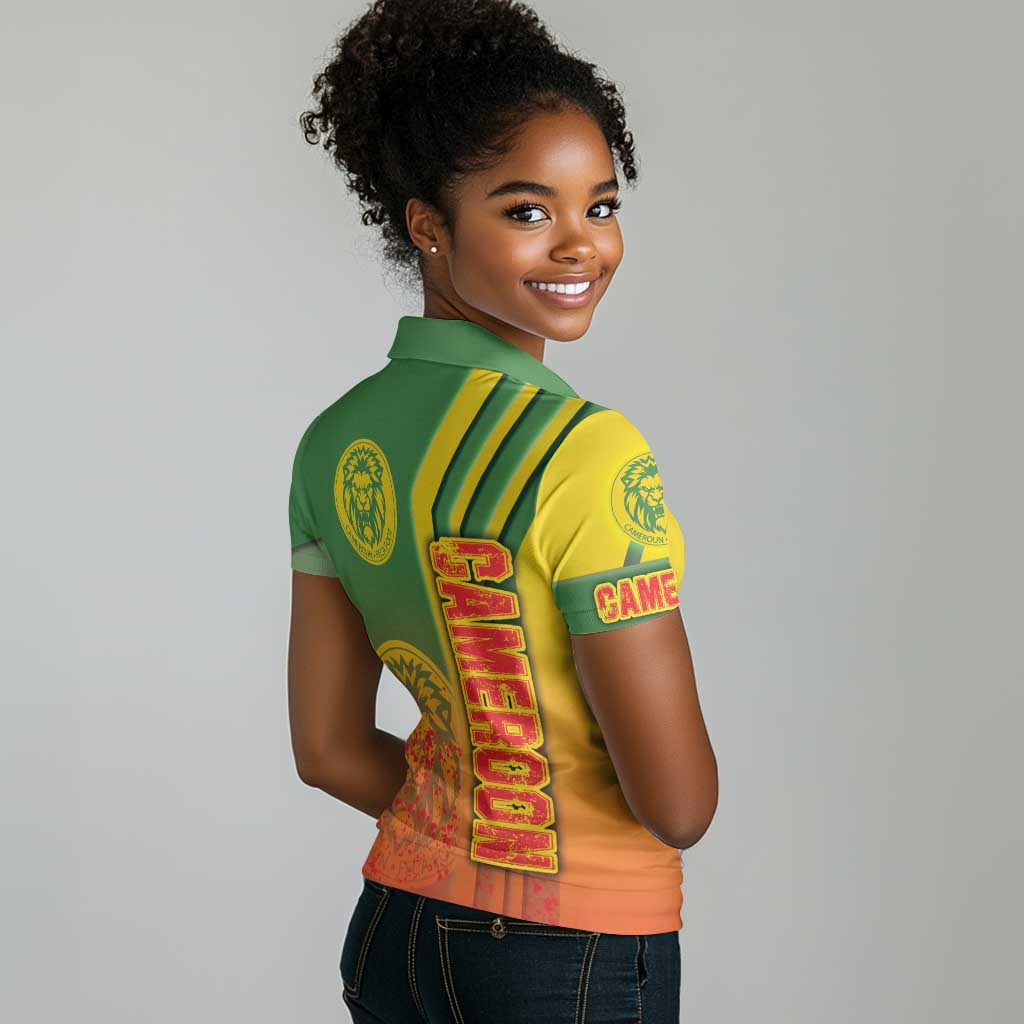 Cameroon Soccer Women Polo Shirt Indomitable Lions Football - Road To Champion