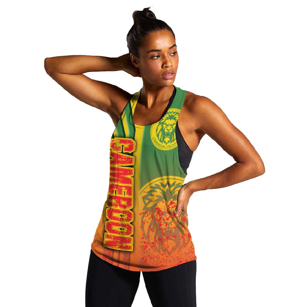 Cameroon Soccer Women Racerback Tank Indomitable Lions Football - Road To Champion