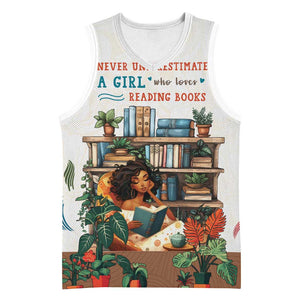 Never Underestimate A Girl Who Loves Reading Books Basketball Jersey African Book Lovers - African Pride