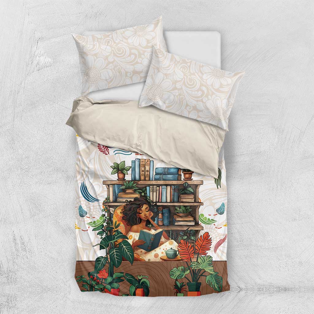 Never Underestimate A Girl Who Loves Reading Books Bedding Set African Book Lovers