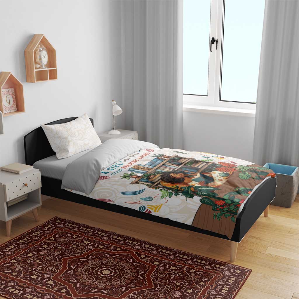 Never Underestimate A Girl Who Loves Reading Books Bedding Set African Book Lovers
