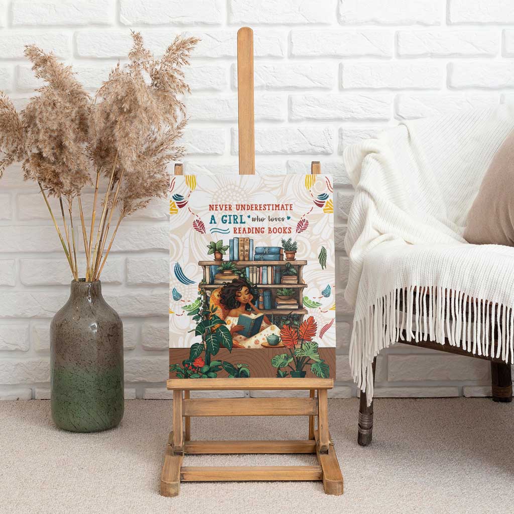 Never Underestimate A Girl Who Loves Reading Books Canvas Wall Art African Book Lovers