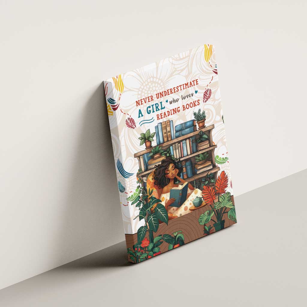 Never Underestimate A Girl Who Loves Reading Books Canvas Wall Art African Book Lovers
