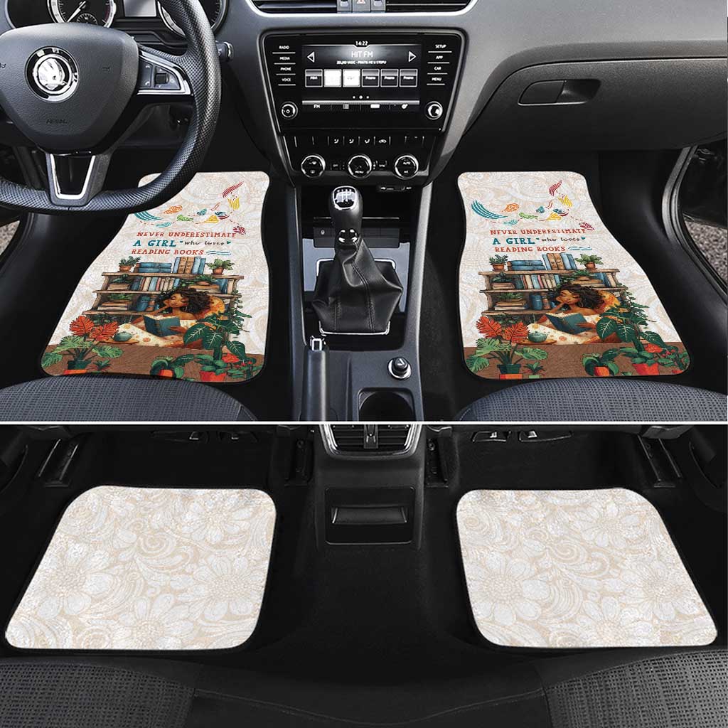 Never Underestimate A Girl Who Loves Reading Books Car Mats African Book Lovers