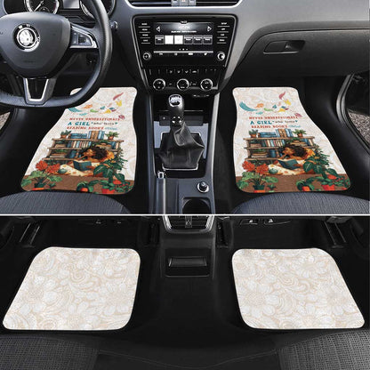 Never Underestimate A Girl Who Loves Reading Books Car Mats African Book Lovers