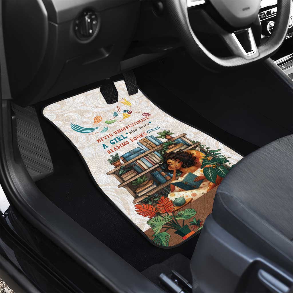 Never Underestimate A Girl Who Loves Reading Books Car Mats African Book Lovers