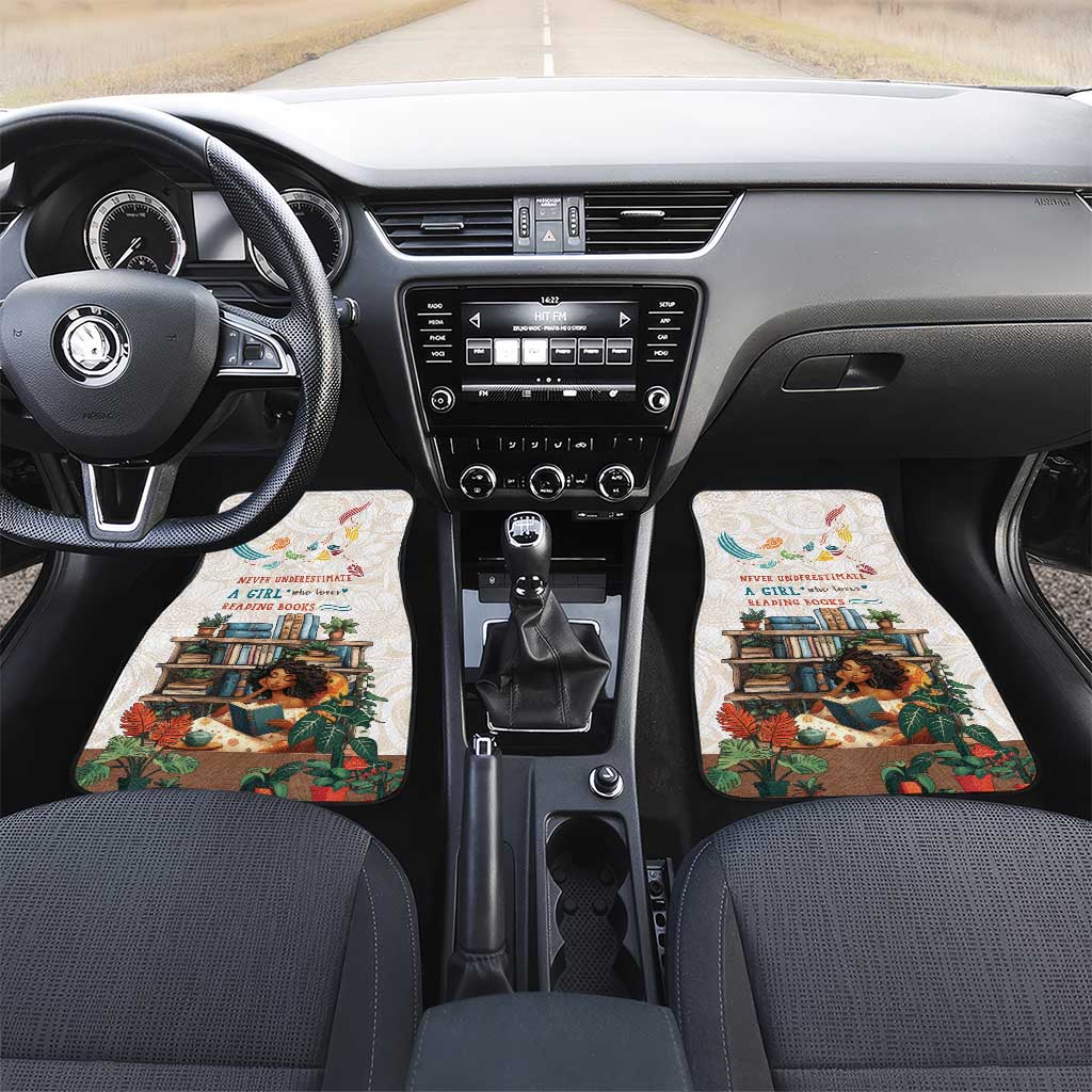 Never Underestimate A Girl Who Loves Reading Books Car Mats African Book Lovers