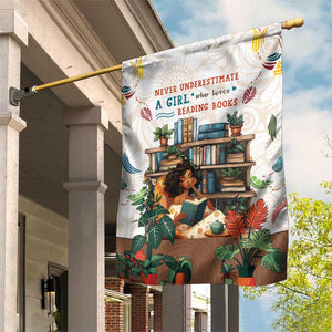 Never Underestimate A Girl Who Loves Reading Books Garden Flag African Book Lovers