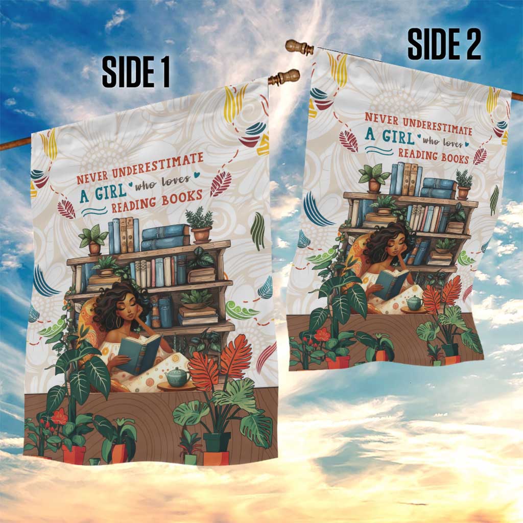 Never Underestimate A Girl Who Loves Reading Books Garden Flag African Book Lovers