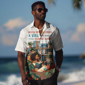 Never Underestimate A Girl Who Loves Reading Books Hawaiian Shirt African Book Lovers