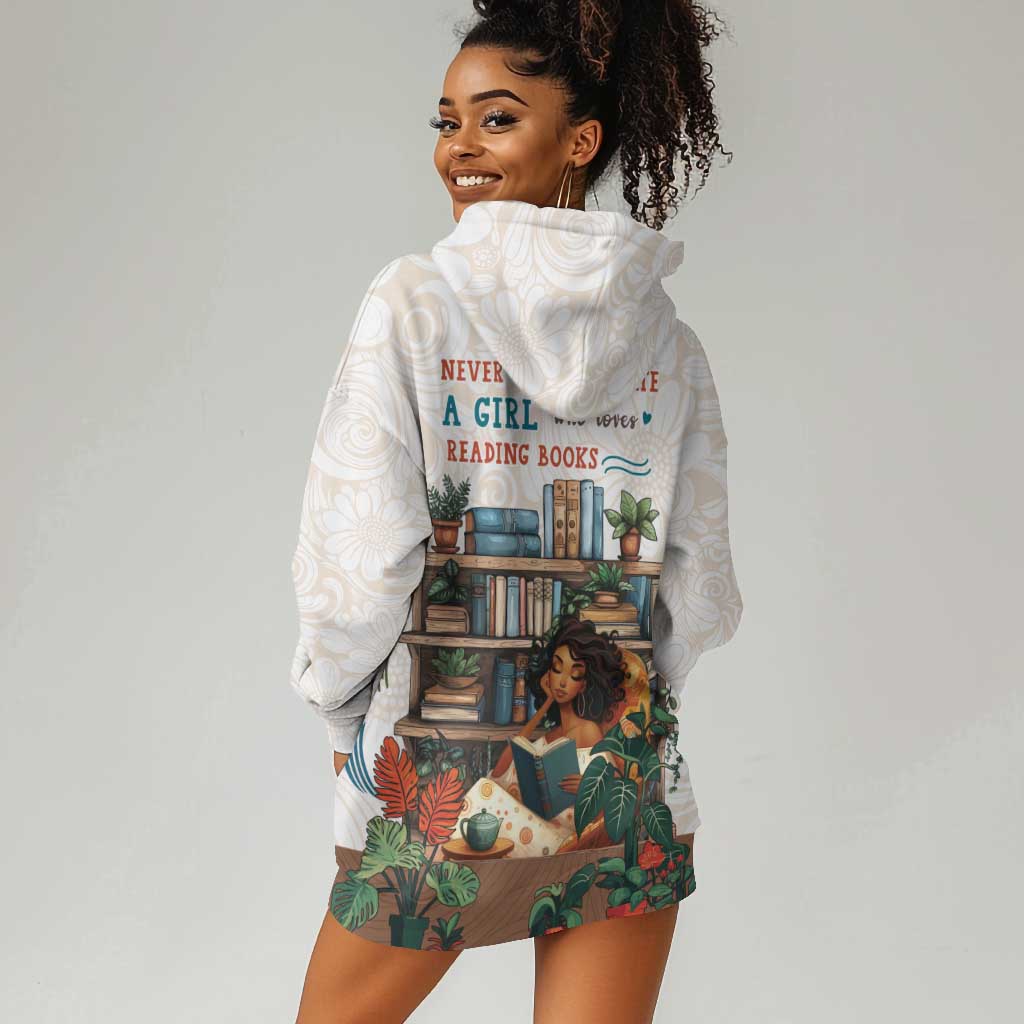 Never Underestimate A Girl Who Loves Reading Books Hoodie Dress African Book Lovers