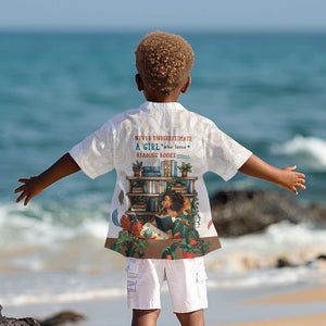 Never Underestimate A Girl Who Loves Reading Books Kid Hawaiian Shirt African Book Lovers