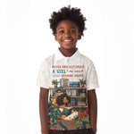 Never Underestimate A Girl Who Loves Reading Books Kid Polo Shirt African Book Lovers