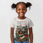 Never Underestimate A Girl Who Loves Reading Books Kid T shirt African Book Lovers