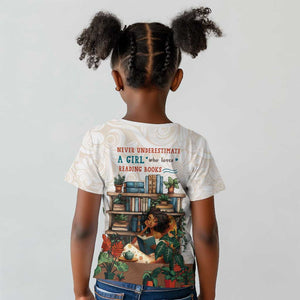 Never Underestimate A Girl Who Loves Reading Books Kid T shirt African Book Lovers