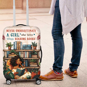 Never Underestimate A Girl Who Loves Reading Books Luggage Cover African Book Lovers