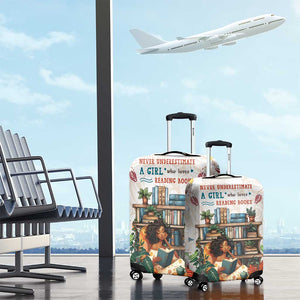 Never Underestimate A Girl Who Loves Reading Books Luggage Cover African Book Lovers