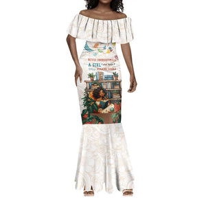 Never Underestimate A Girl Who Loves Reading Books Mermaid Dress African Book Lovers