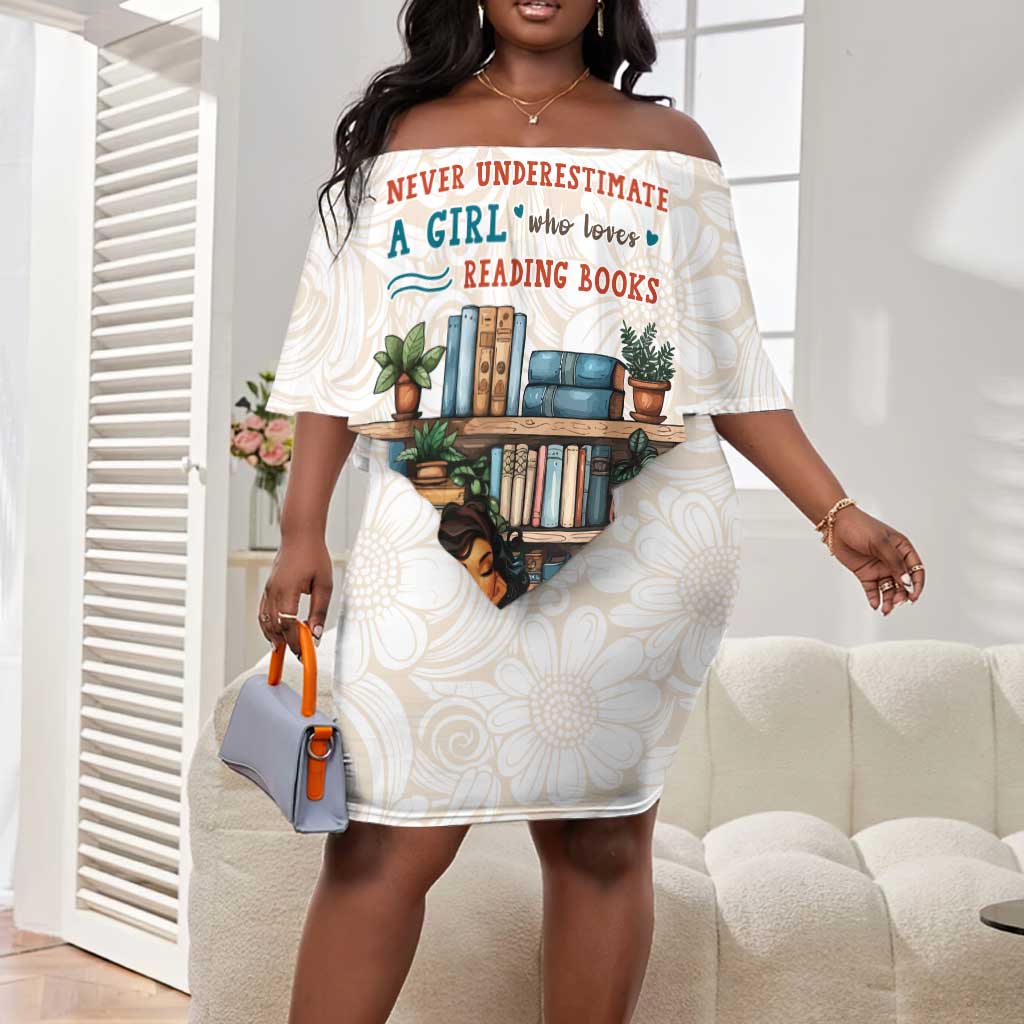 Never Underestimate A Girl Who Loves Reading Books Off Shoulder Short Dress African Book Lovers
