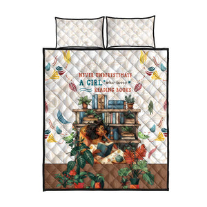 Never Underestimate A Girl Who Loves Reading Books Quilt Bed Set African Book Lovers
