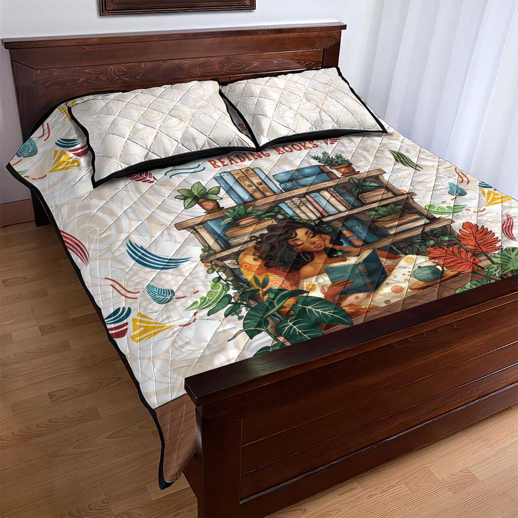 Never Underestimate A Girl Who Loves Reading Books Quilt Bed Set African Book Lovers