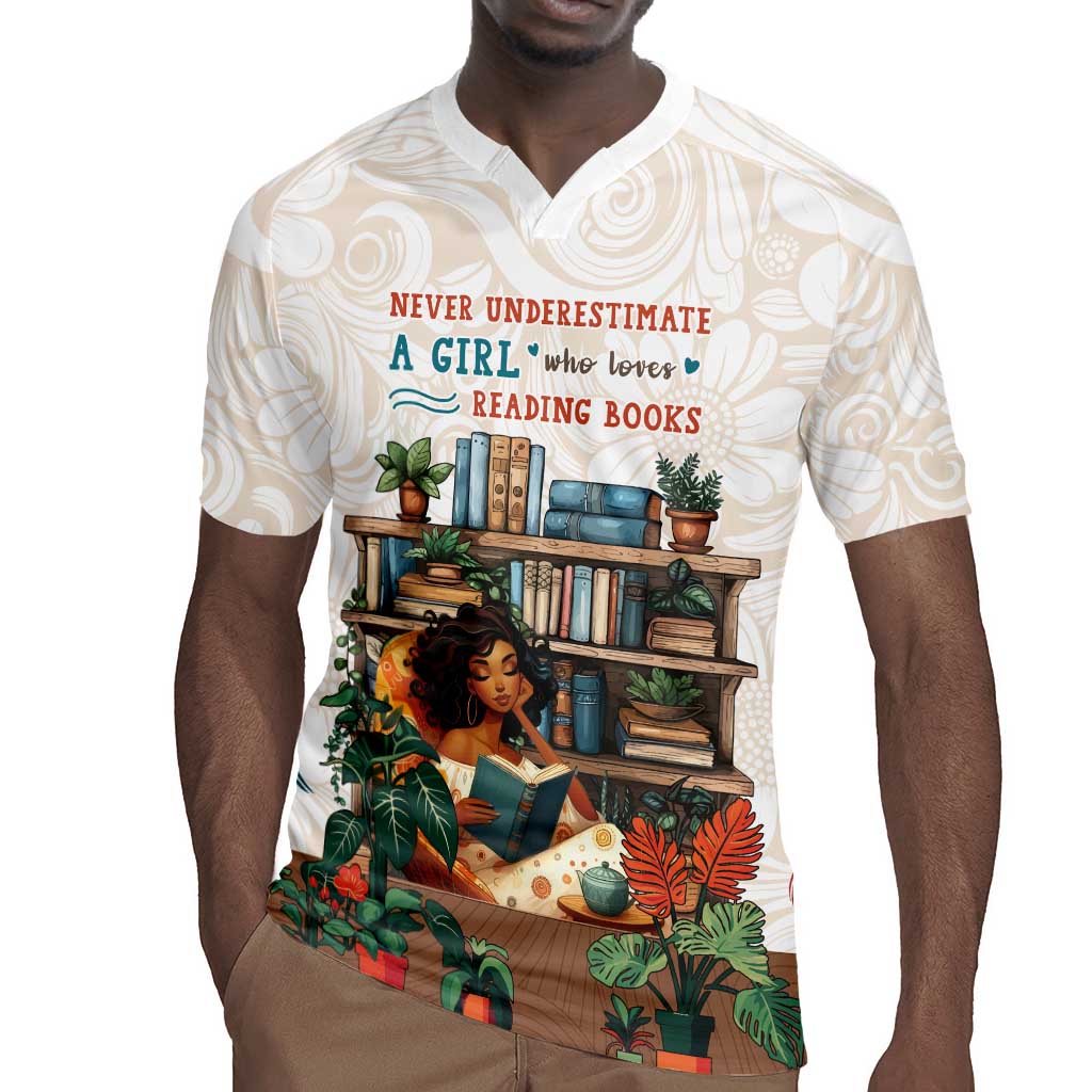 Never Underestimate A Girl Who Loves Reading Books Rugby Jersey African Book Lovers