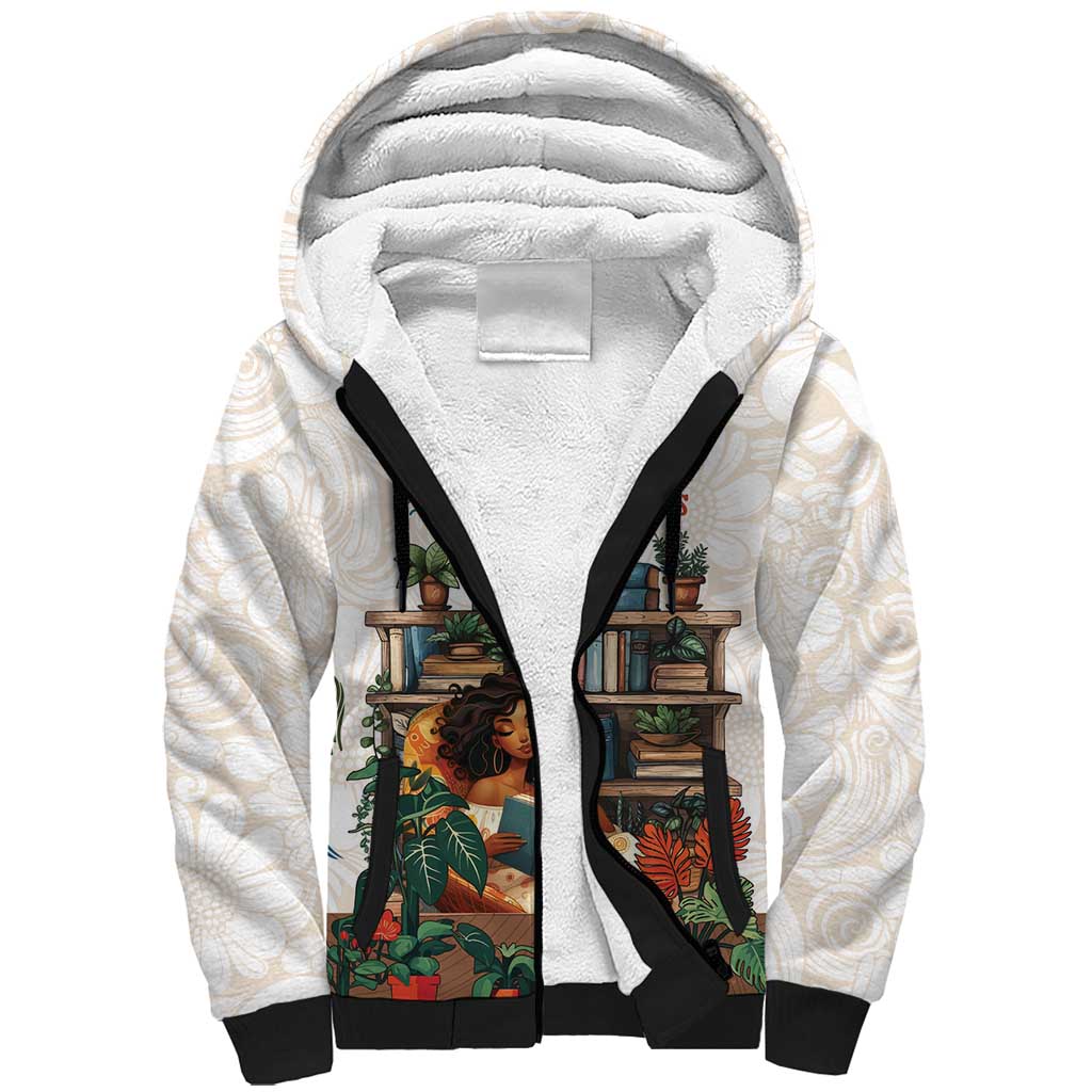 Never Underestimate A Girl Who Loves Reading Books Sherpa Hoodie African Book Lovers