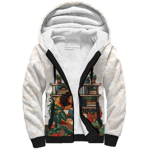 Never Underestimate A Girl Who Loves Reading Books Sherpa Hoodie African Book Lovers