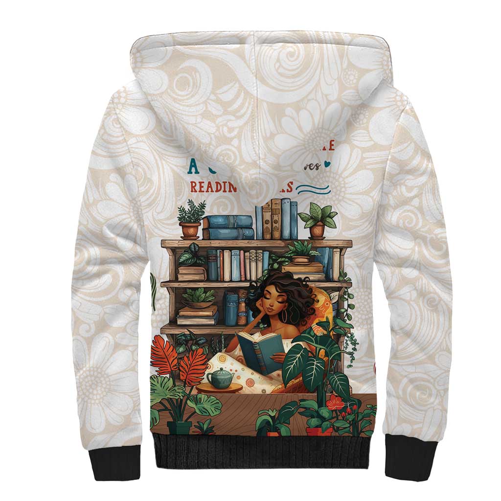 Never Underestimate A Girl Who Loves Reading Books Sherpa Hoodie African Book Lovers