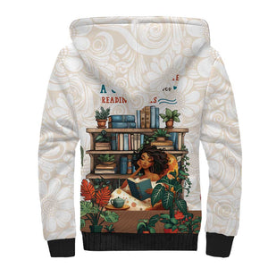 Never Underestimate A Girl Who Loves Reading Books Sherpa Hoodie African Book Lovers