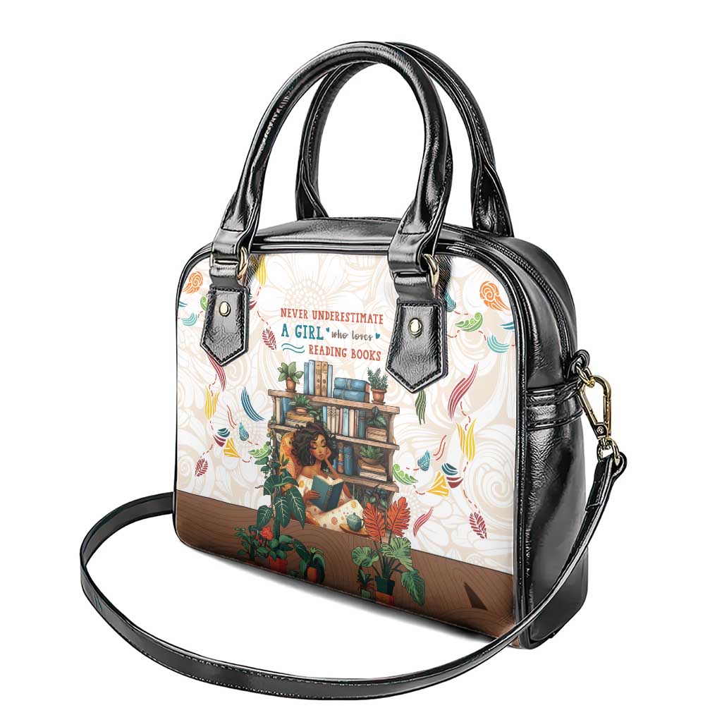Never Underestimate A Girl Who Loves Reading Books Shoulder Handbag African Book Lovers